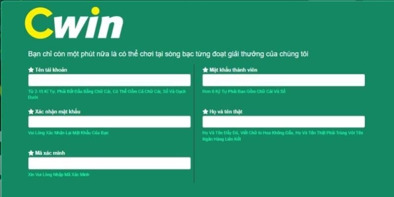 đăng ký cwin xác thực bằng mã otp được hệ thống cung cấp